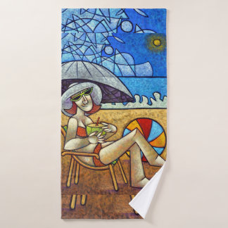 Contemporary Cubist Beach Art - Summer Relaxation  Badhandtuch Set
