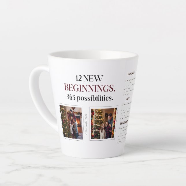 Contemporary Custom 2025 Calendar Memory-Tasse Milchtasse (Linke Ecke)