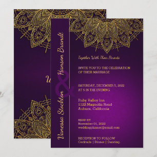 Contemporary Gold Mandala Wedding Einladung