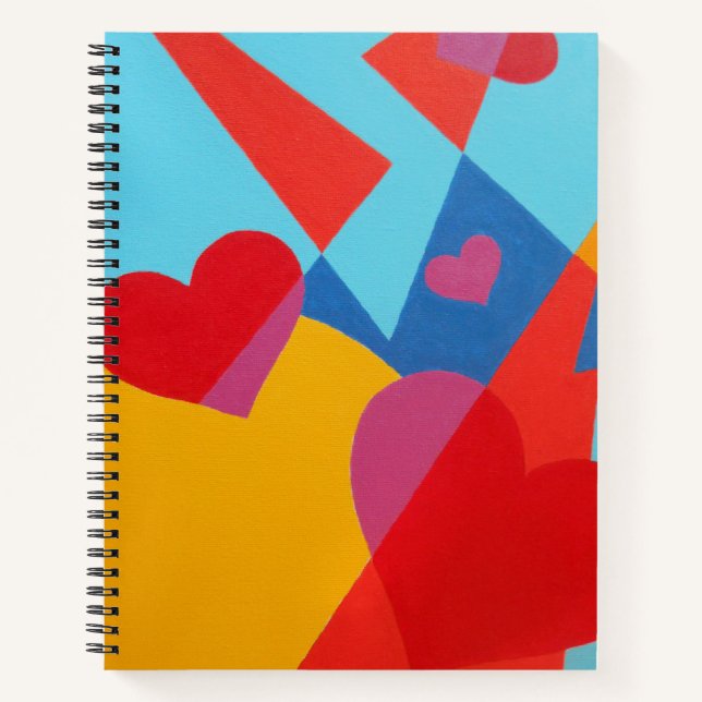 Contemporary Heart Spiral Notebook – Bold Colors Notizbuch (Vorderseite)