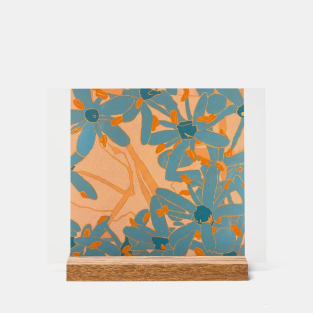 Contemporary Leaf Design in Peach (Recto)
