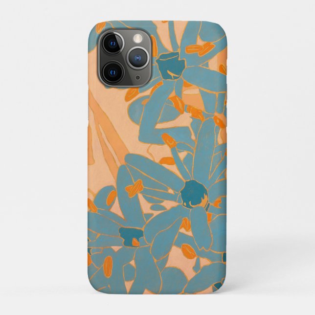 Contemporary Leaf Design in Peach  Case-Mate iPhone Hülle (Rückseite)