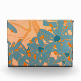 Contemporary Leaf Design in Peach Fotoblock