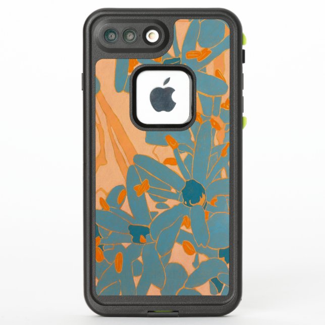 Contemporary Leaf Design in Peach Phone Cover (Rückseite)