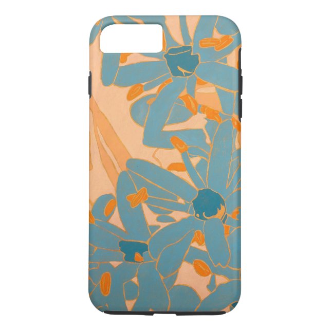 Contemporary Leaf Design in Peach Phone Cover (Rückseite)