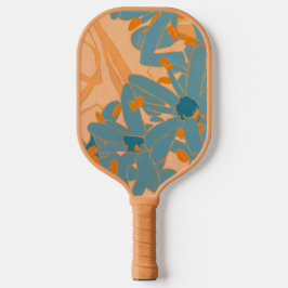 Contemporary Leaf Design in Peach Pickleball Schläger