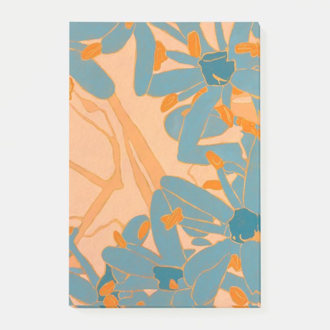 Contemporary Leaf Design in Peach Post-it Klebezettel (Vorderseite)