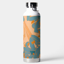Contemporary Leaf Design in Peach Trinkflasche