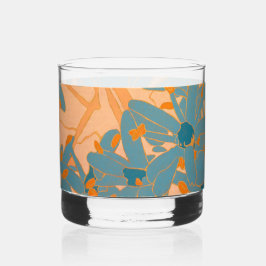 Contemporary Leaf Design in Peach Whiskyglas