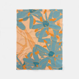 Contemporary Leaf Design Peach Fleecedecke