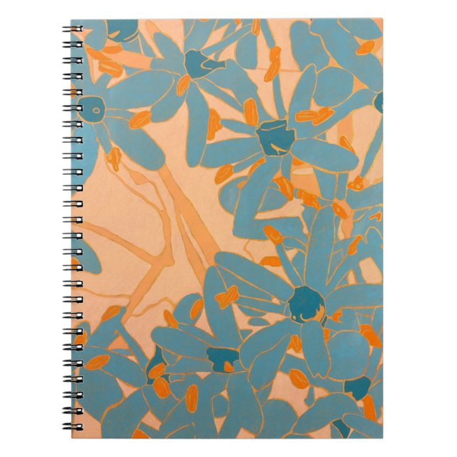 Contemporary Leaf Design Peach Notizblock (Vorderseite)