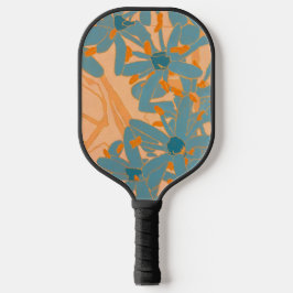 Contemporary Leaf Design Peach Pickleball Schläger