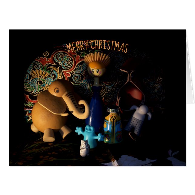Contemporary Nativity Merry Christmas Big Greeting (Vorderseite (Horizontal))