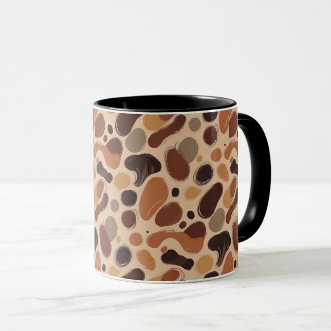 Contemporary Organic Pattern Mug – Earthy Tones (Devant droit)