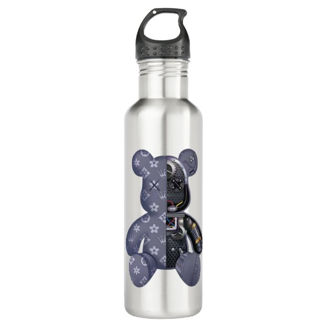 Contemporary Robot Bear Edelstahlflasche (Vorderseite)