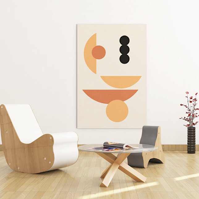 Contemporary Rust Red Sun Black Moon Circles Art Leinwanddruck (Von Creator hochgeladen)