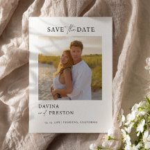 Contemporary Script Modern Photo Save the date