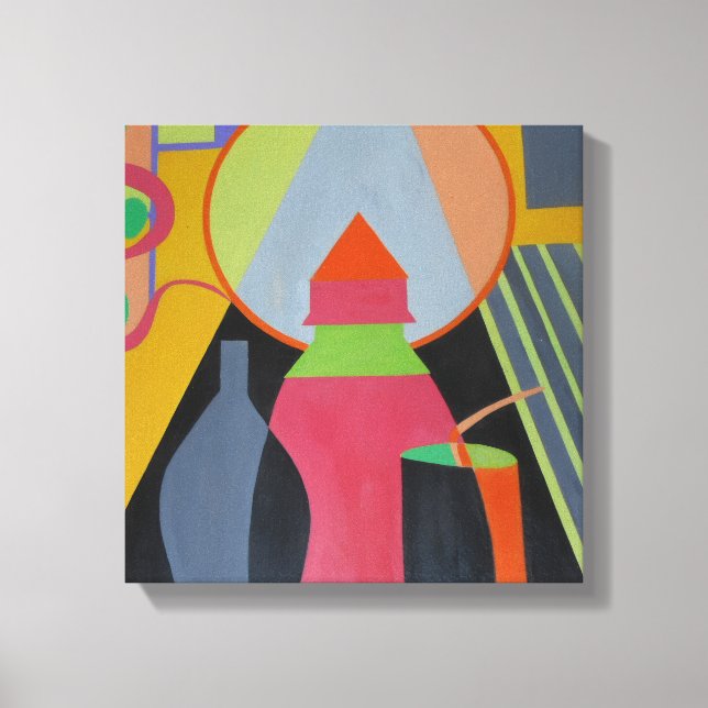 Contemporary Sculpted Pink Stillness Art Print Leinwanddruck (Vorderseite)