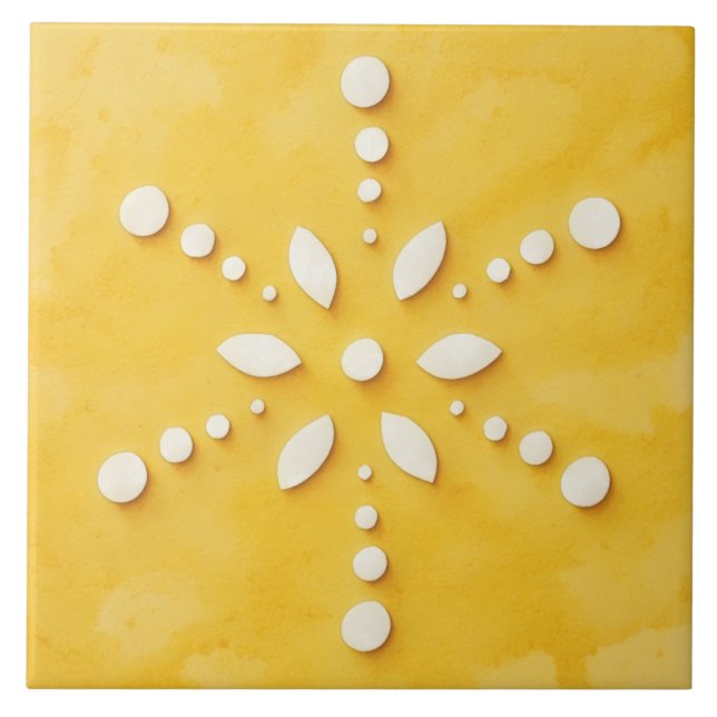 Contemporary Snowflake Winter Holiday Tile Fliese (Vorderseite)
