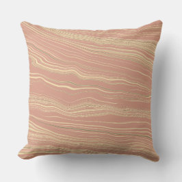 Contemporary Soft Coral, Tan with Linen Pattern Kissen
