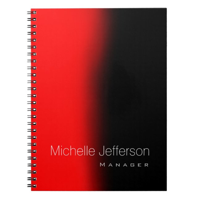 Contemporary Trendy Style Red Black Business Notizblock (Vorderseite)