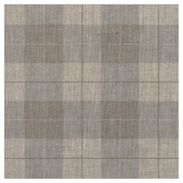 Contemporary Umber Brown Kariert Stoff (Muster)