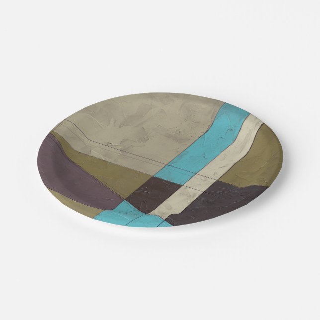 Contemporay Minimalistische Malerei mit tiefer Pappteller (Schrägansicht)