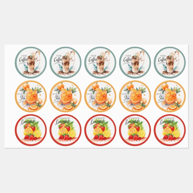 Conteneur en verre Étiquettes de boisson (Feuille)