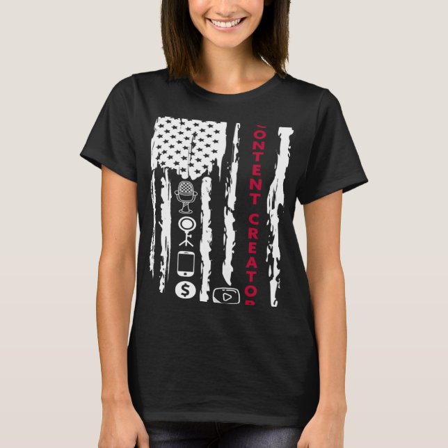 Content Creator Blogger Vlogger beeinflussen Ameri T-Shirt (Vorderseite)