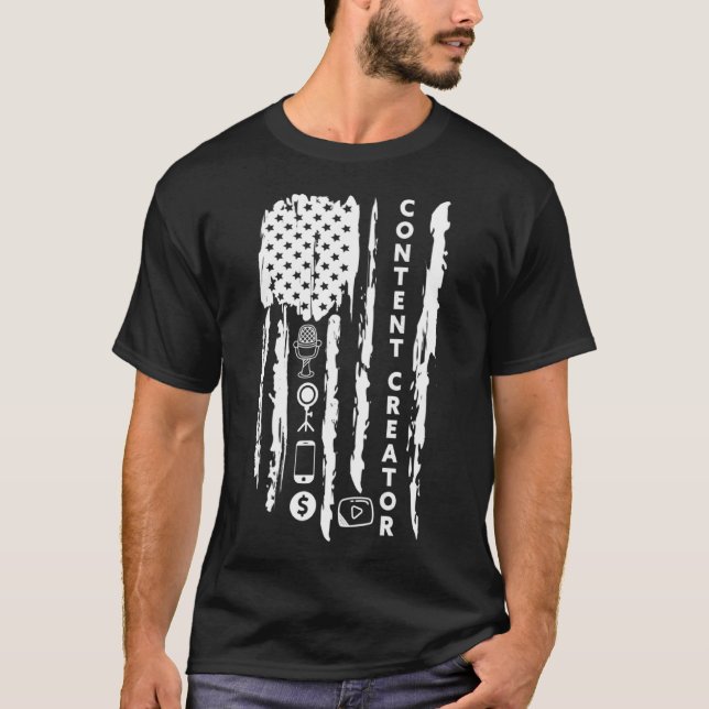 Content Creator Blogger Vlogger beeinflussen Ameri T-Shirt (Vorderseite)