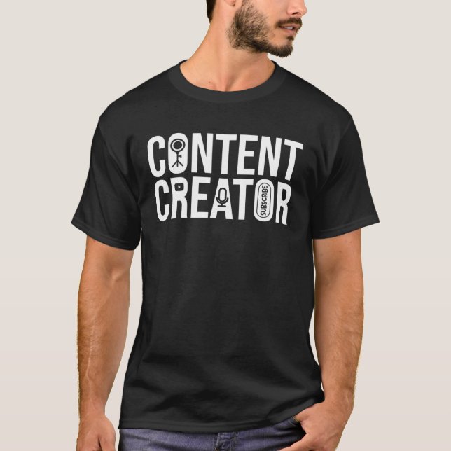 Content Creator blogger vlogger influencer minimal T-Shirt (Vorderseite)