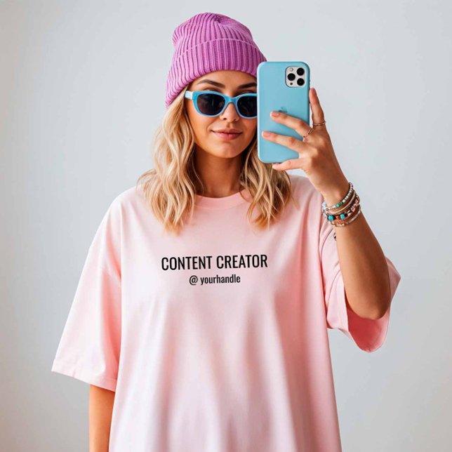 Content Creator + Ihr Name für Social Media T-Shirt (Von Creator hochgeladen)