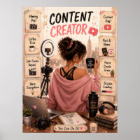 Content Creator Life Poster | Creator Raum Wandkun