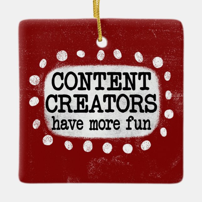 Content-Creators haben mehr Spaß beim Verzieren Keramikornament (Vorderseite)