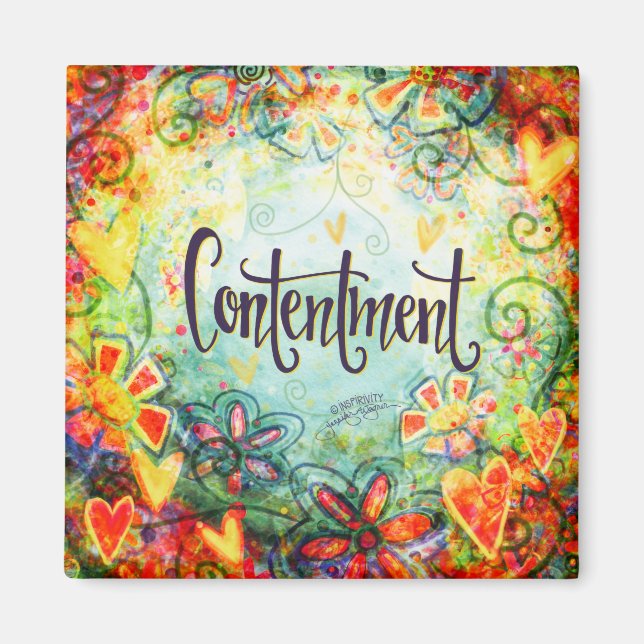 Content Floral Inspirivity ONE WORD Trendy Magnet (Vorne)