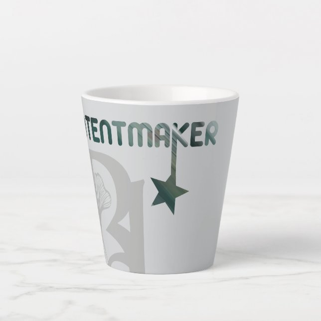 CONTENTMAKER Latte Tasse Abstrakte Räume Grün (Vorderseite)