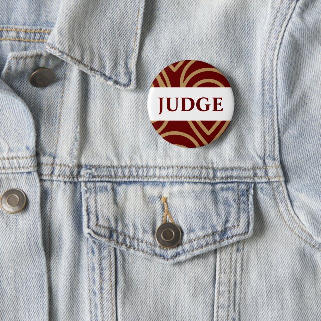 Contest Judge Modern Red Gold Abzeichen Button (Beispiel)