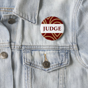 Contest Judge Modern Red Gold Abzeichen Button