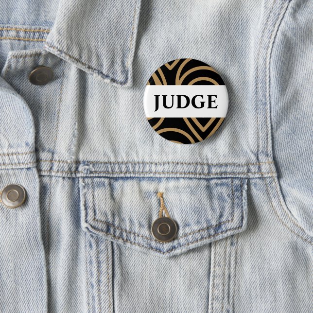 Contest Judge Modernes Black Gold Abzeichen Button (Beispiel)