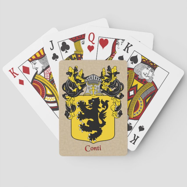 Conti Heraldischer Schild mit Mantle Spielkarten (Rückseite)