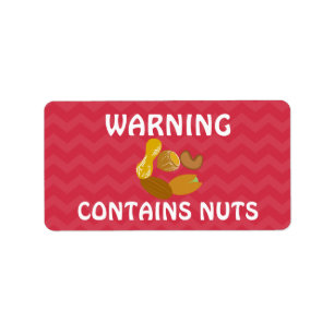 Contient des noix d'arachide Stickers d'alerte d'a