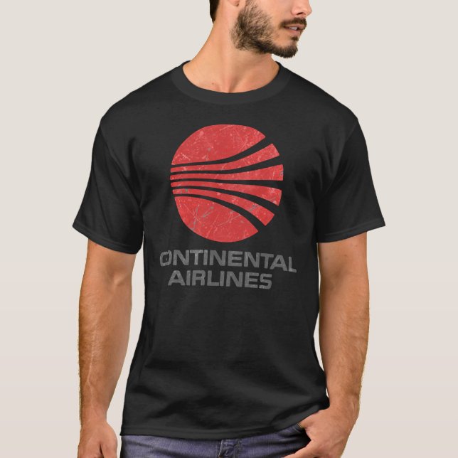 Continental Airlines Vintage Aviation    T-Shirt (Vorderseite)