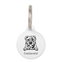 Continental Bulldog personalisierter Name Haustiermarke