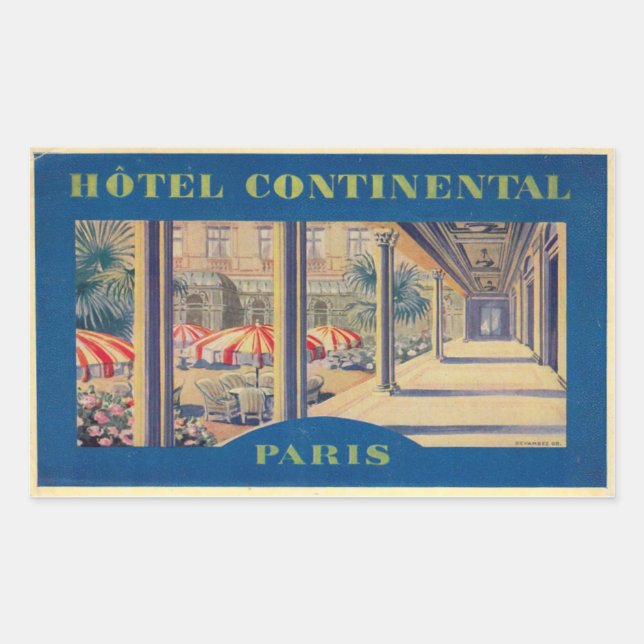 Continental Hotel Rechteckiger Aufkleber (Vorderseite)
