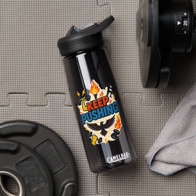 CONTINUER À POUSSER La Bouteille D'Eau Motivationn (Salle de sport (pivoté))