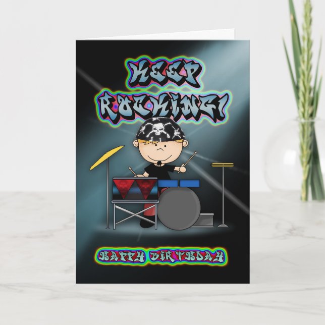 continuer à rocker carte de voeux d'anniversaire a (Devant)