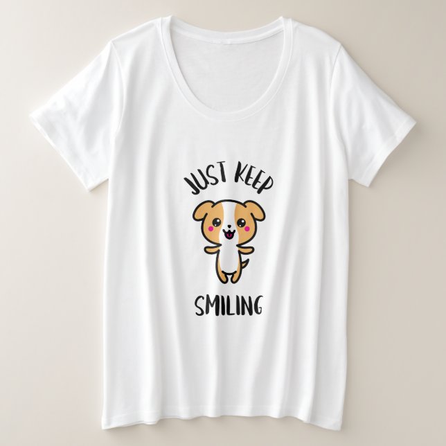 "Continuez à sourire" mignon Chien chiot Kawaii (Design devant)