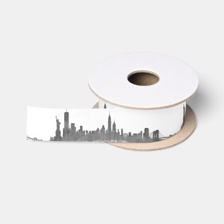 Continuous Border Skyline NYC New York Skyline Satinband