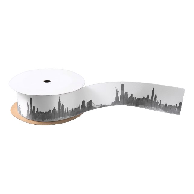 Continuous Border Skyline NYC New York Skyline Satinband (Spule)