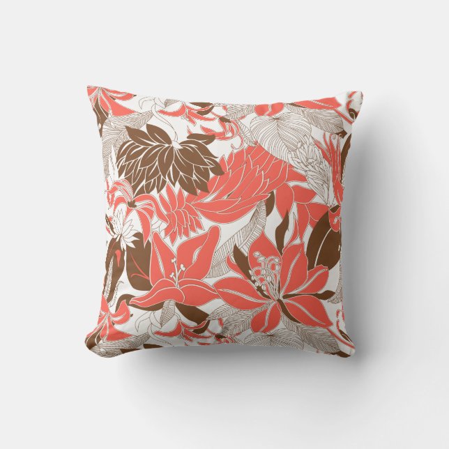 Contour Hawaii Tropical Lily and Protea Floral Kissen (Vorderseite)